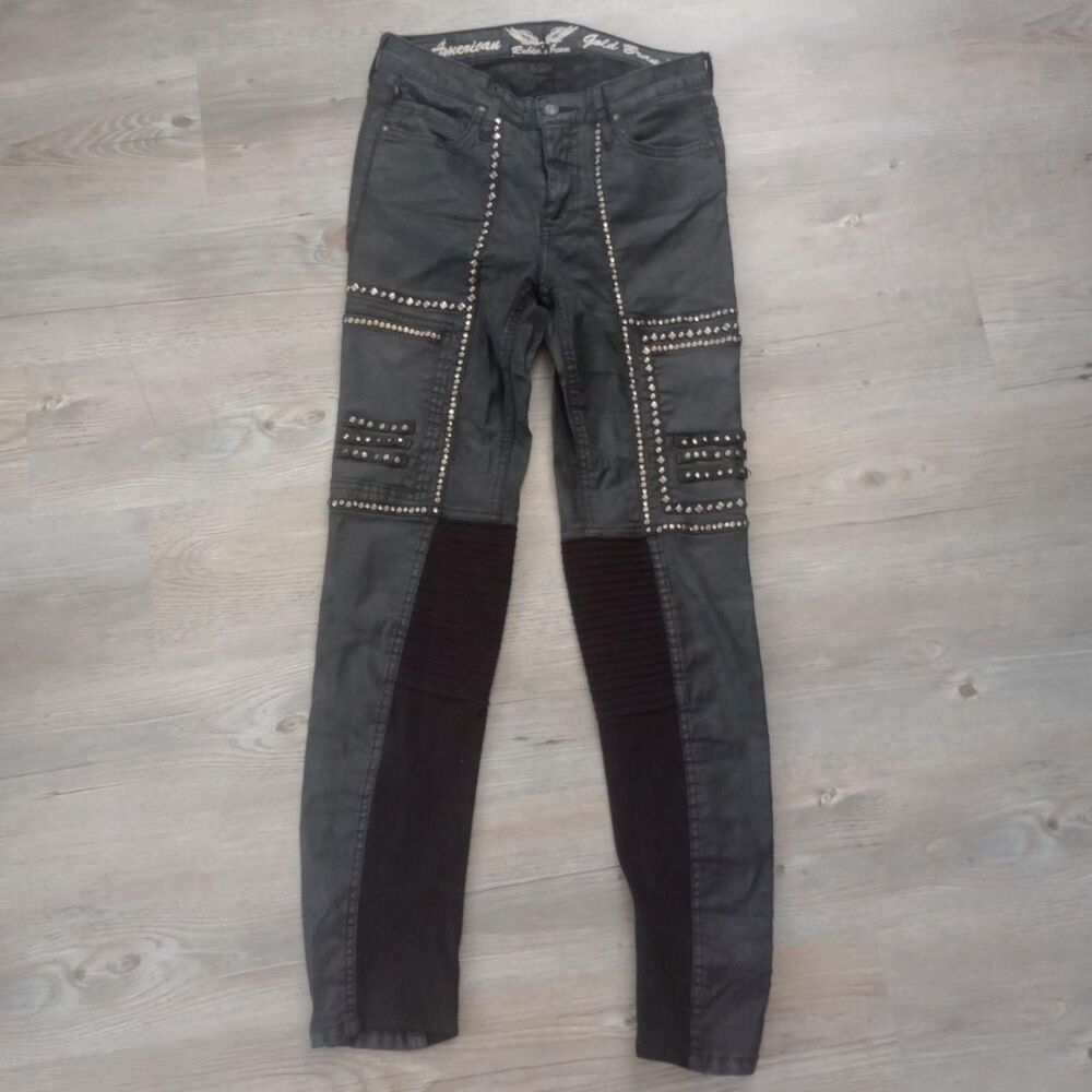 Robin's Jeans Studded Black Stacked Rock Jeans